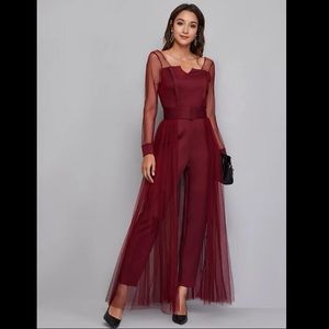 Burgundy jumpsuit